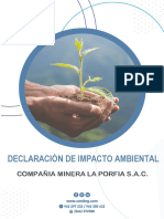 Declaración de Impacto Ambiental de La Planta de Beneficio La Porfia