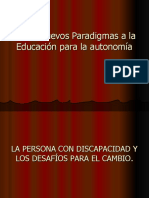 De Los Nuevos Paradigmas A La Educación para La Autonomía