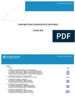 Cambridge Primary Checkpoint End of Series Report October 2018