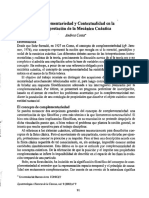 Complementariedad y Con Textualidad en La Interpretación de La Mecánica Cuantica