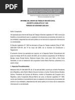 Informe Del Grupo de Trabajo Recaido en El Decreto Legislativo #1460 Periodo de Sesiones 2020-2021