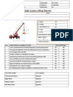 Mobile Crane Lifting Permit