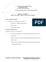 Pamantasan NG Lungsod NG Maynila PLM Business School A.Y. 2020 - 2021 First Semester Fin 3104: Credit Management and Collection Policies