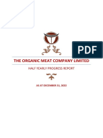 The Organic Meat Company Limited: Half Yearly Progress Report