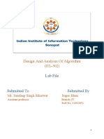 Design and Analysis of Algorithm: Lab File