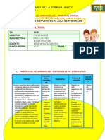 " Año de La Unidad, Paz Y Desarrollo": Sesión de Aprendizaje - Personal Social