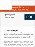 A Interpretação Da Lei E Integração de Lacunas.: Discente: Hortêncio de Jesus Leonardo Luis Tomas Dos Santos