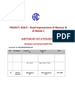 Method of Statement Shutdown Water Line