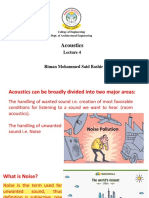 Acoustics: College of Engineering Dept. of Architectural Engineering