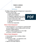 Talent Management Process: Chapter 4 Summary Job Analysis