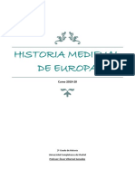 Historia Medieval de Europa: Curso 2019-20