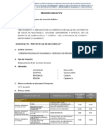 Resumen Ejecutivo: 1. Código SNIP Del Proyecto de Inversión Pública: Expediente Técnico