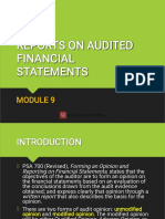 Module 9 Reports On Audited Financial Statements