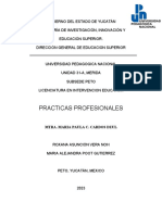 Practicas Profesionales: Mtra. Maria Paula C. Cardos Dzul