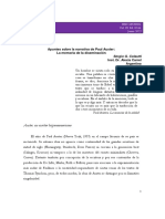 Apuntes Sobre La Narrativa de Paul Auster, La Memoria de La Diseminación