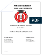 Dr. Ram Manohar Lohia National Law University: Final Draft For The Fulfillment of Project of