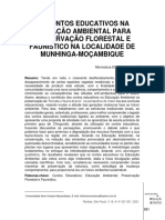 Os Contos Educativos Na Educação Ambiental para Preservação Florestal E Faunístico Na Localidade de Munhinga-Moçambique