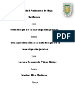 Una Aproximación A La Metodología de La Investigacion Juridica