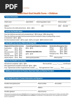 Head Start Oral Health Form-Children: N N N N N N N N N N N N