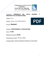 Gramatica Del Texto Espanol y Principios de La Contrastividad Espanol