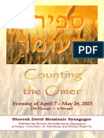 Evening of April 7 - May 26, 2023: (16 Nissan - 6 Sivan) Shoresh David Messianic Synagogue