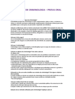 Questões de Criminologia - Prova Oral: ABRIL/19