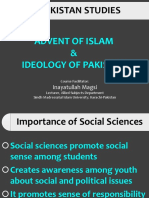 Pakistan Studies: Advent of Islam & Ideology of Pakistan