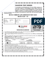 Legaledge Test Series: Mock Common Law Admission Test 2024 Mock Clat - 03