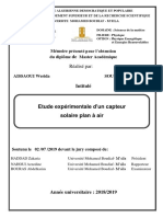 Etude Expérimentale D'un Capteur Solaire Plan À Air: Réalisé Par