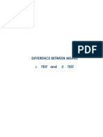 Difference Between Means T Test and Z Test