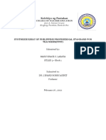 Synthesis Essay of Philippine Professional Standard For Teachers (PPST)