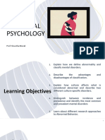 Abnormal Psychology: Prof: Shwetha Murali