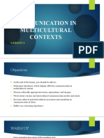 Communication in Multicultural Contexts