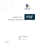 Informe 3 de Termodinamica - Equivalente Mecanico Del Calor - UBB 2022