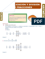 Multiplicación Y División de Fracciones