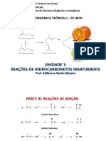 Química Orgânica Teórica Ii - Ce 0870: Unidade 1: Reações de Hidrocarbonetos Insaturados