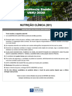 Nutrição Clínica (301) : Instrução Da Prova Discursiva