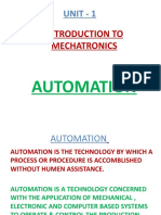 Introduction To Mechatronics: Unit - 1