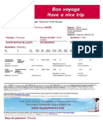 Itinéraire / Itinerary: Mémo Voyage Billet Electronique / Electronic Ticket Receipt