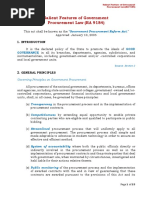 Salient Features of Government Procurement Law (RA 9184)