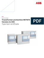 Transformer Protection RET670 Version 2.2 IEC: Type Test Certificate