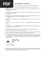 Lista de Exercícios - Hidrostática