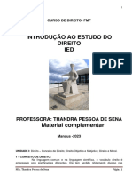 Introdução Ao Estudo Do Direito IED: Professora: Thandra Pessoa de Sena