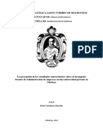 La Percepción de Los Estudiantes Universitarios Sobre El Desempeño Docente en Una Universidad Privada en Chiclayo, 2022