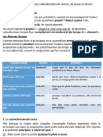 Grammaire: Les Propositions Subordonnées de Temps, de Cause Et de But I. La Subordonnée de Temps