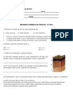 Atividade Sobre Solo - 6° Ano