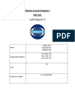 Lab Report 3: Electric Circuit Analysis I E E E - 121