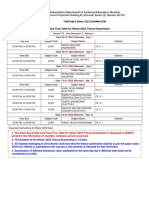 Time Table For Winter 2022 Theory Examination