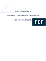 Projet de Reconstruction Hotel Royal Mansour Casablanca Devis N°001 - Impact Finacier Ftm04 Indice A