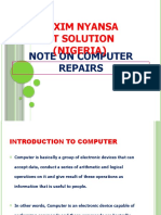 Maxim Nyansa I.T Solution (Nigeria) : Note On Computer Repairs